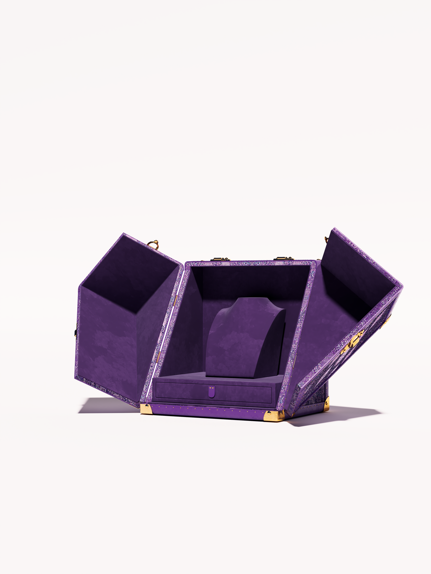 Jewelry Display Case | Anemone Purple|Copper wire
