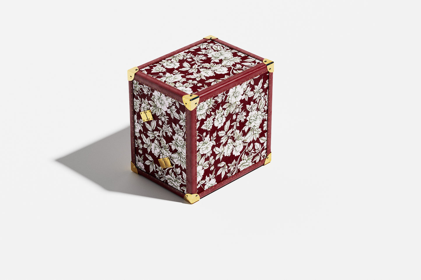 Jewelry Display Case | Floral Print Red| Leather collection