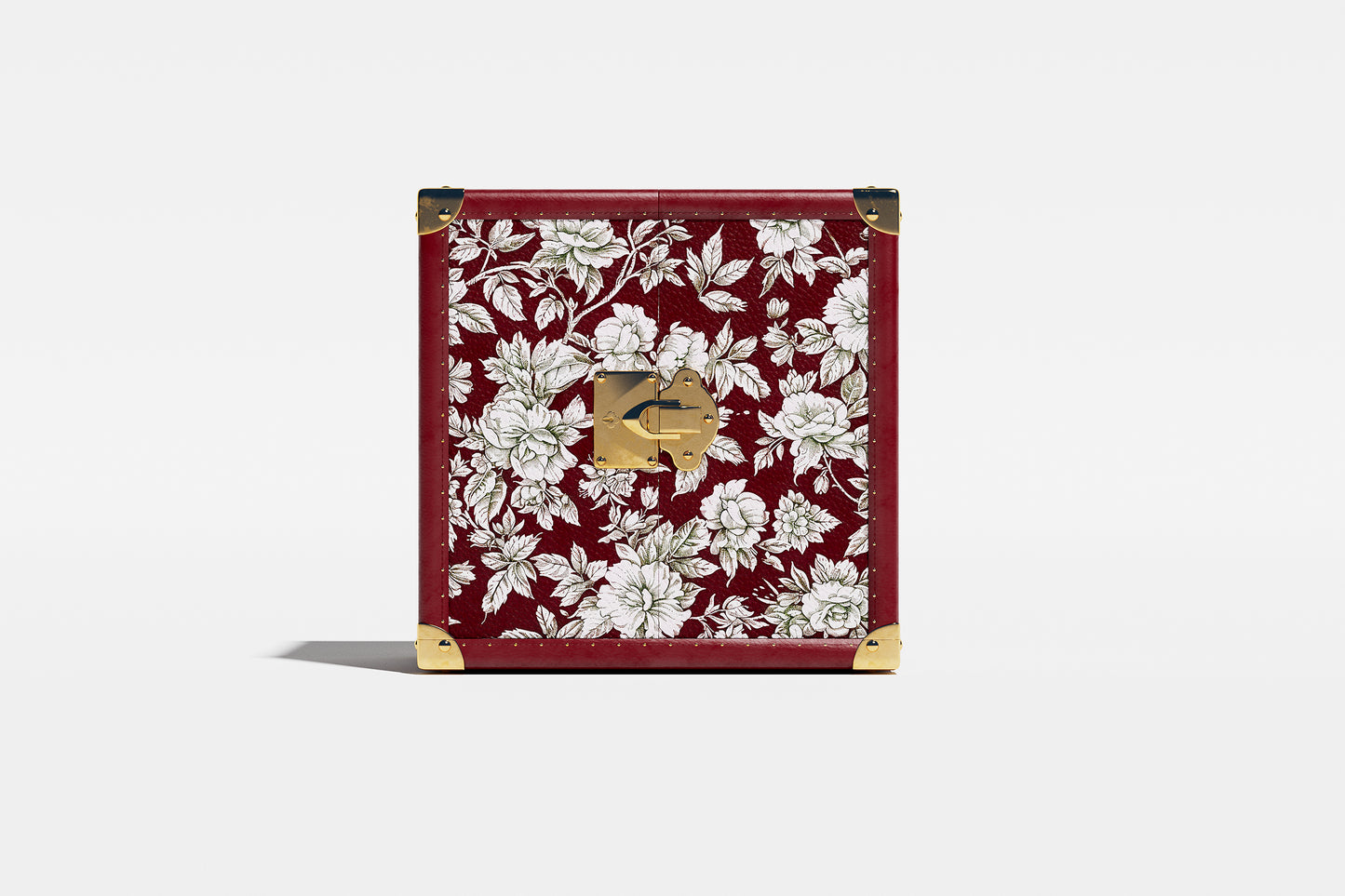 Jewelry Display Case | Floral Print Red| Leather collection