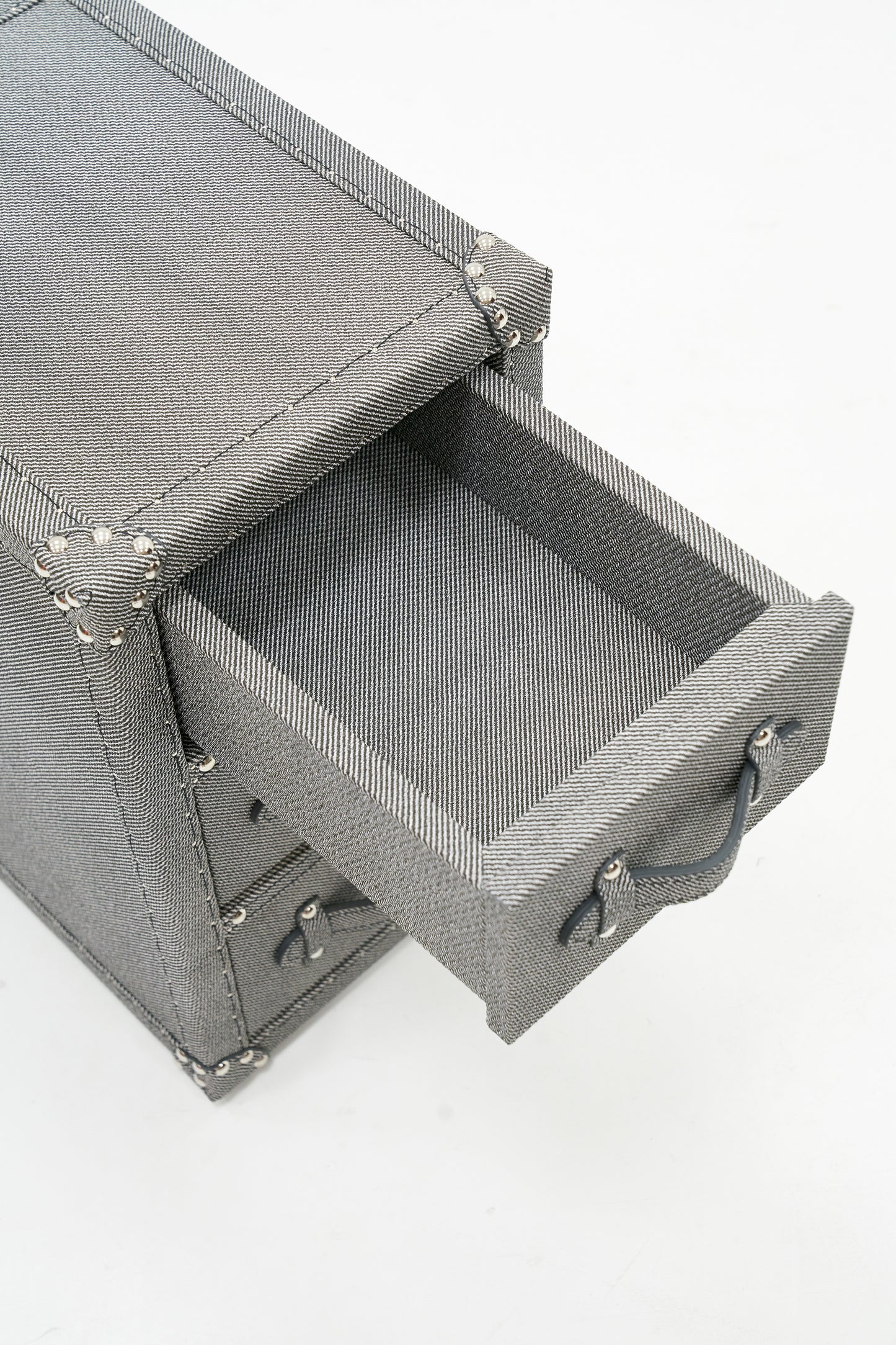Ultra-narrow bedside table/under-desk storage|Grey|Leather collection