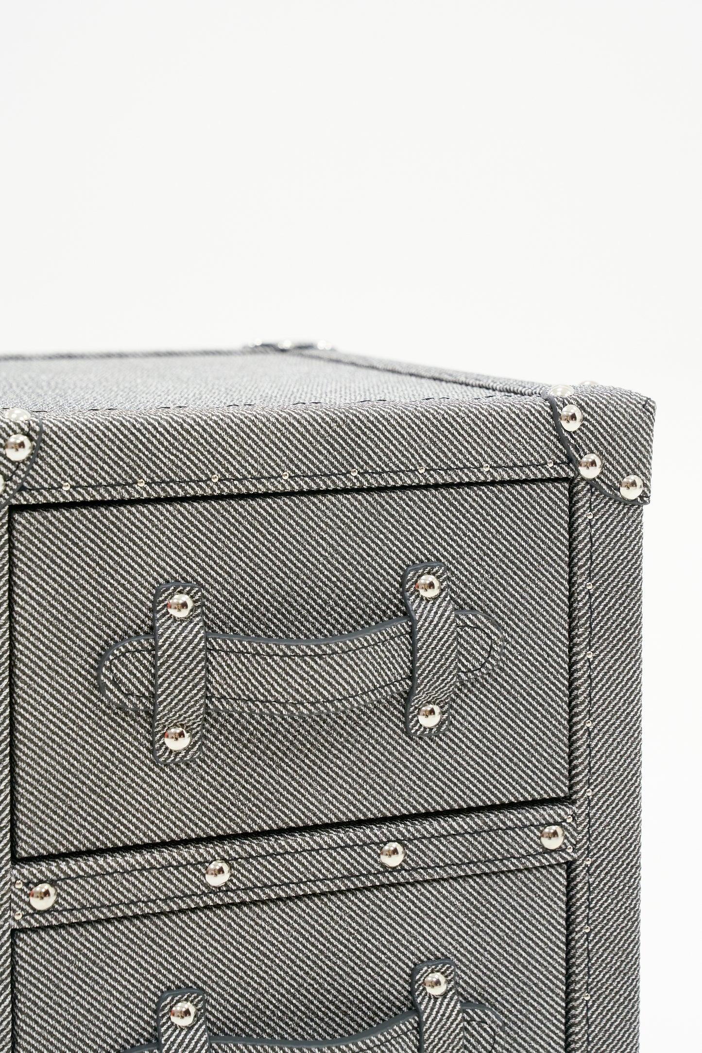 Ultra-narrow bedside table/under-desk storage|Grey|Leather collection