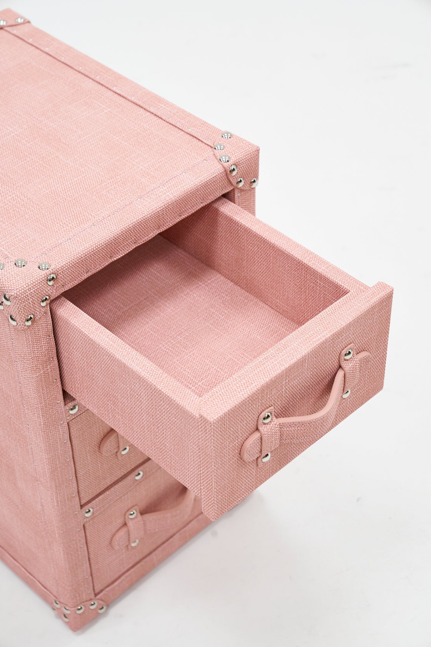 Ultra-narrow bedside table/under-desk storage|Pink | Leather collection