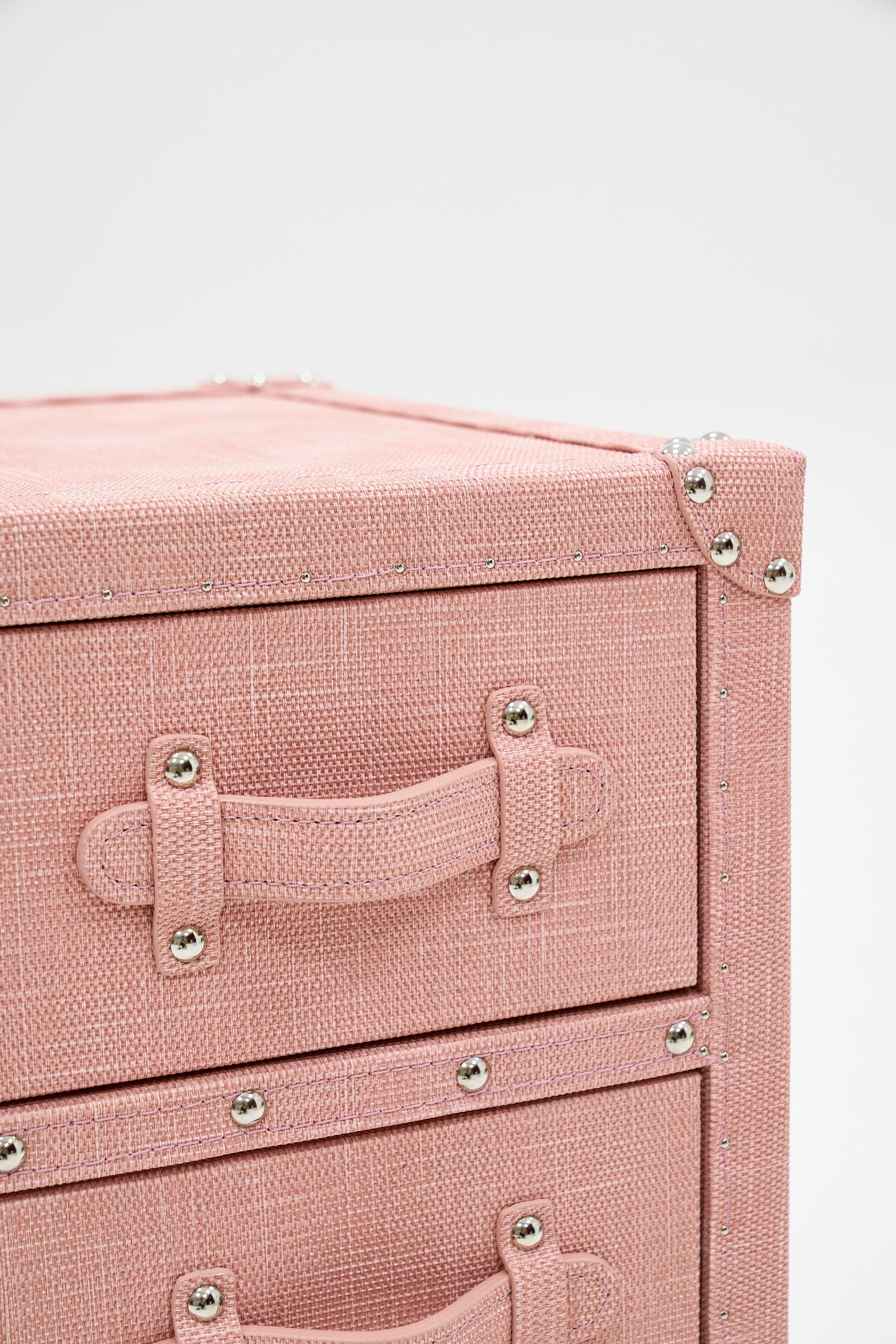 Ultra-narrow bedside table/under-desk storage|Pink | Leather collection