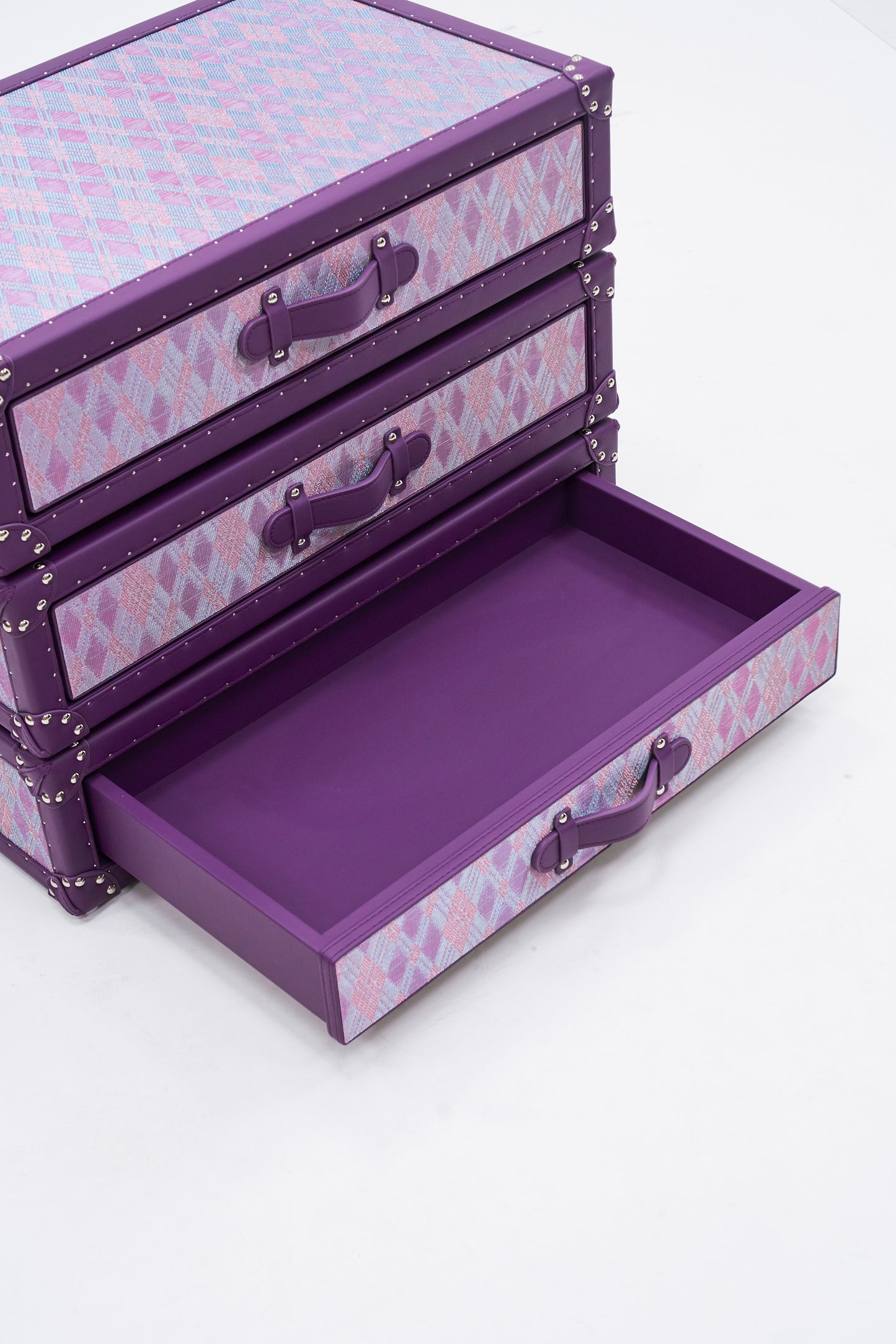 Rotating Triple Drawer Cabinet|Purple|Copper wire collection