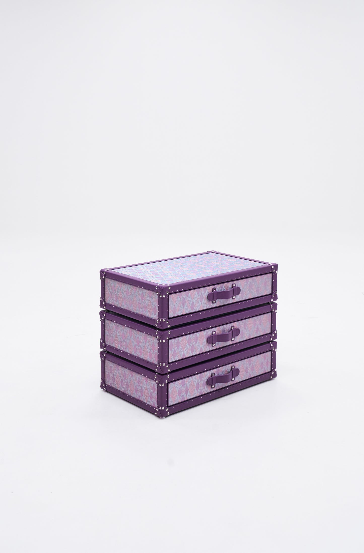 Rotating Triple Drawer Cabinet|Purple|Copper wire collection