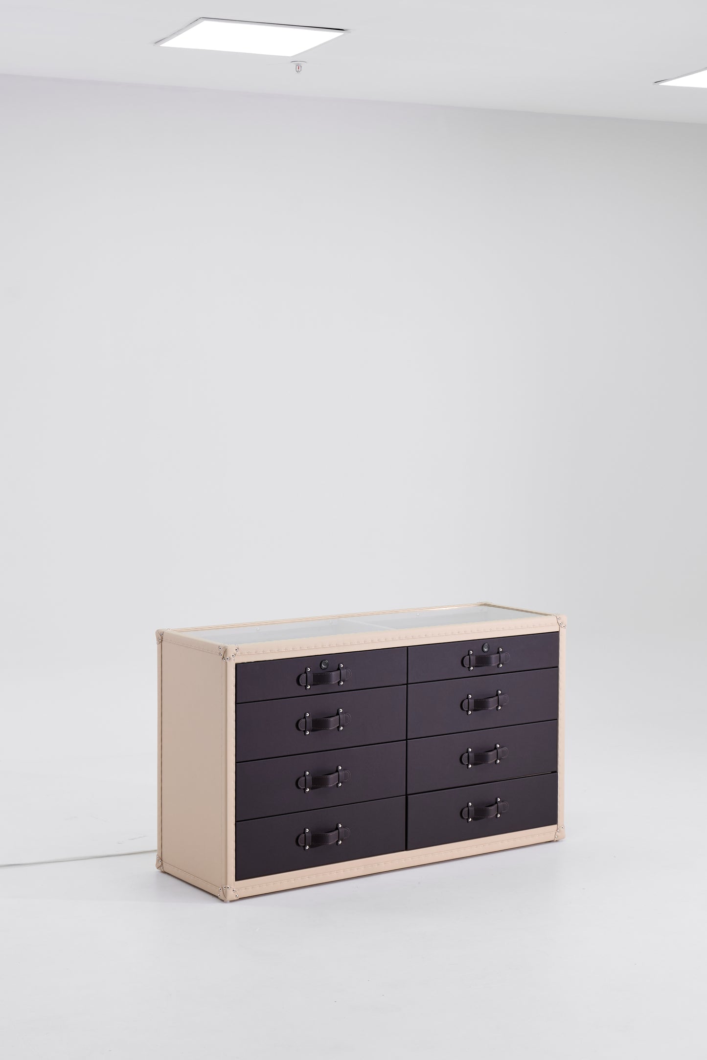 Jewelry Armoire |Black-cream beige|Leather Collection