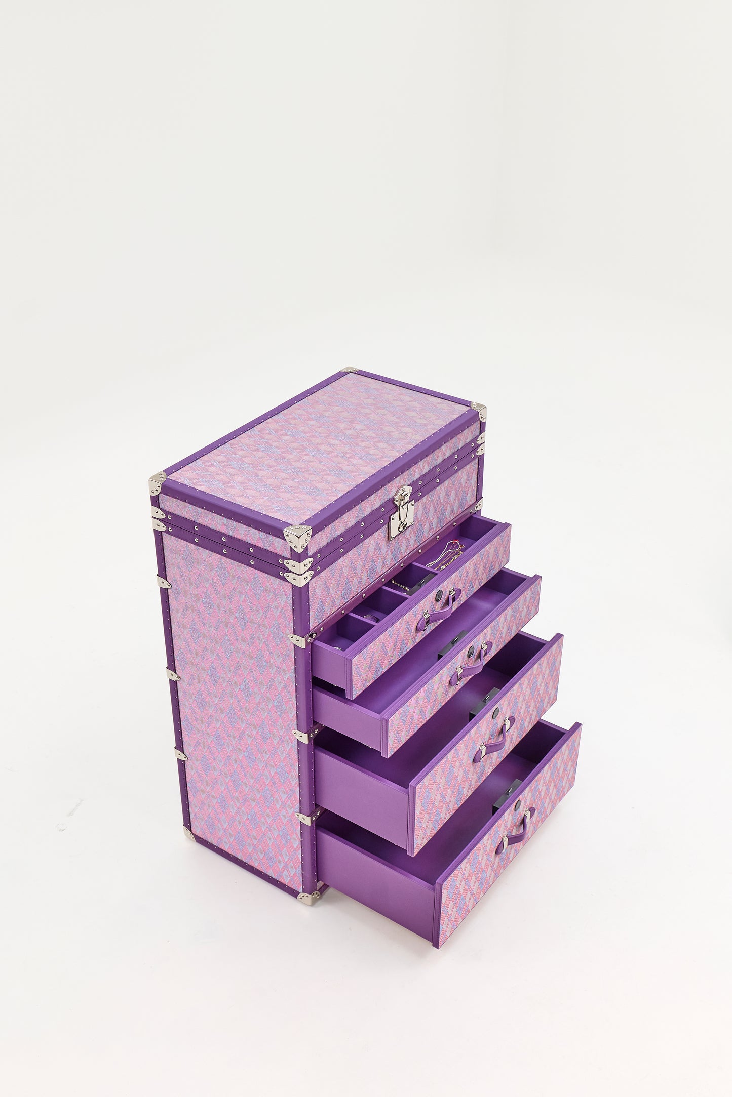 Biometric Jewelry Cabinet | Royal Amethyst | Copper wire collection