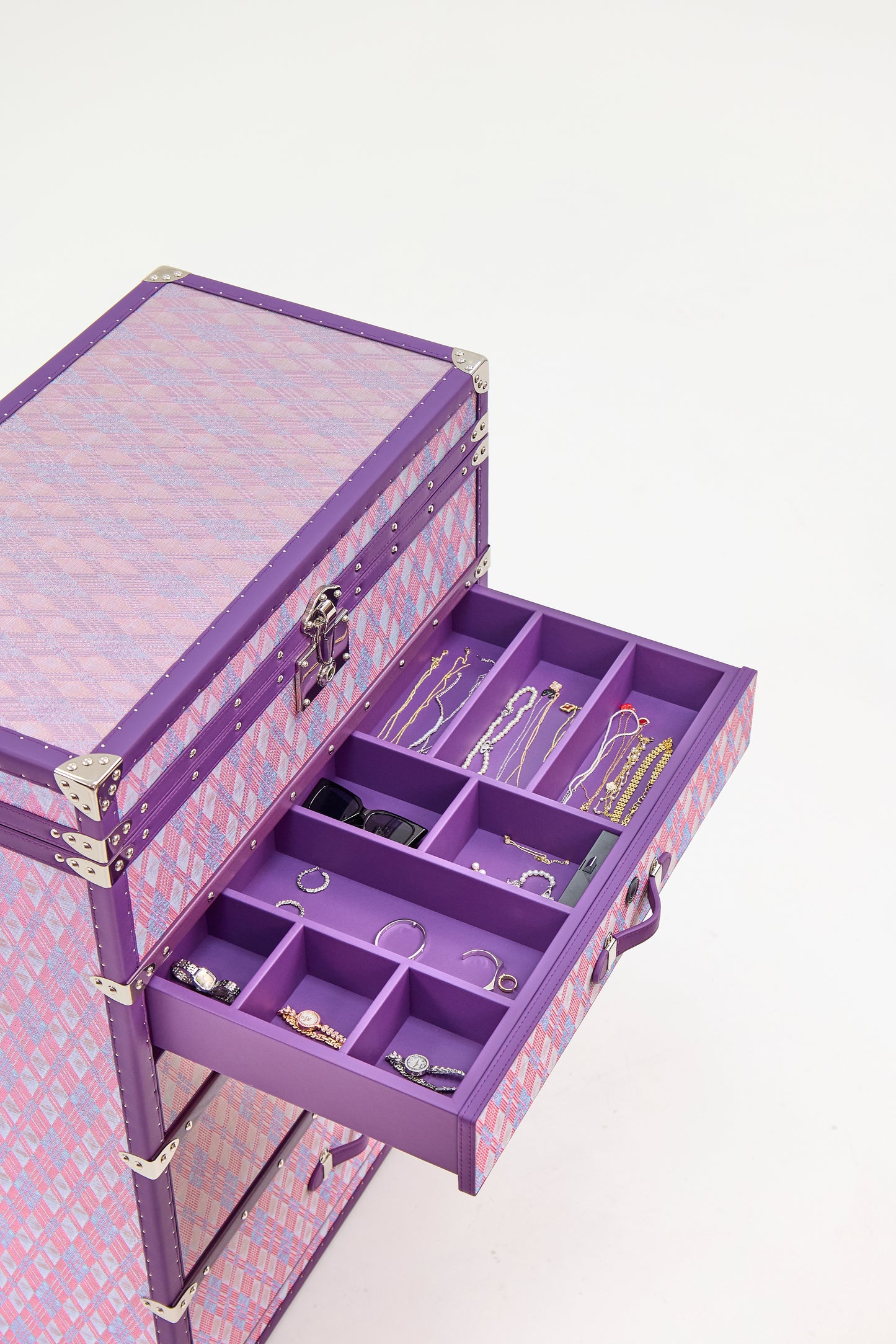 Biometric Jewelry Cabinet | Royal Amethyst | Copper wire collection