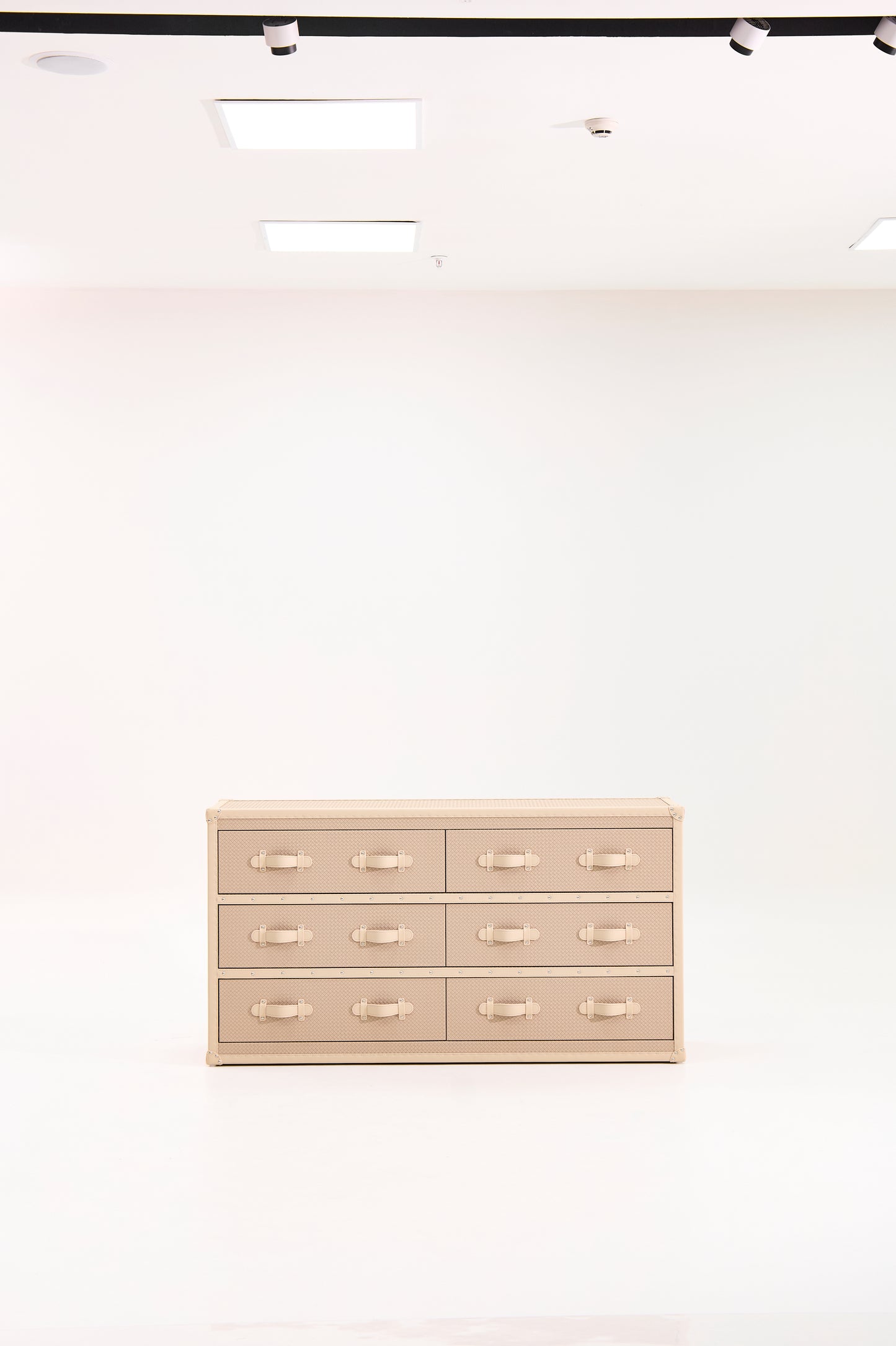 Six-Drawer Side Cabinet|Beige|Leather Collection