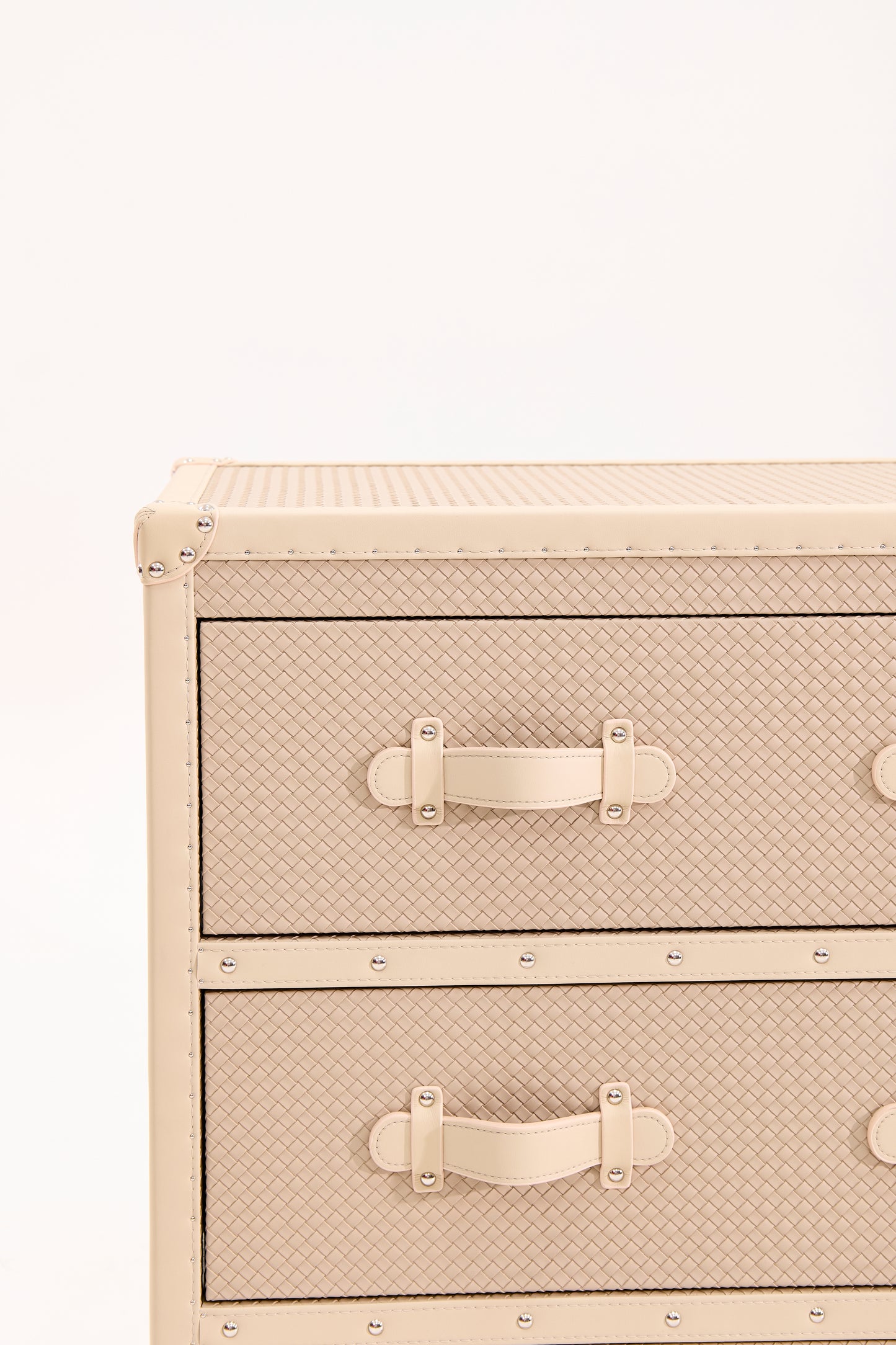 Six-Drawer Side Cabinet|Beige|Leather Collection