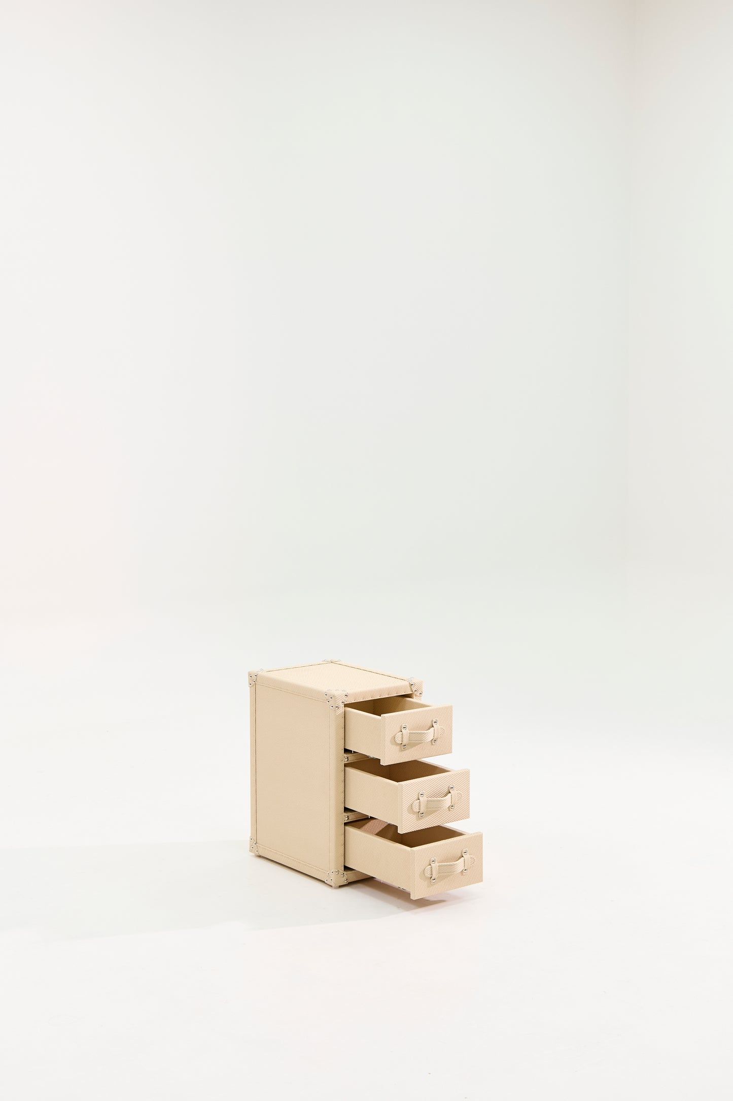 Ultra-narrow bedside table/under-desk storage|Off white|Leather collection