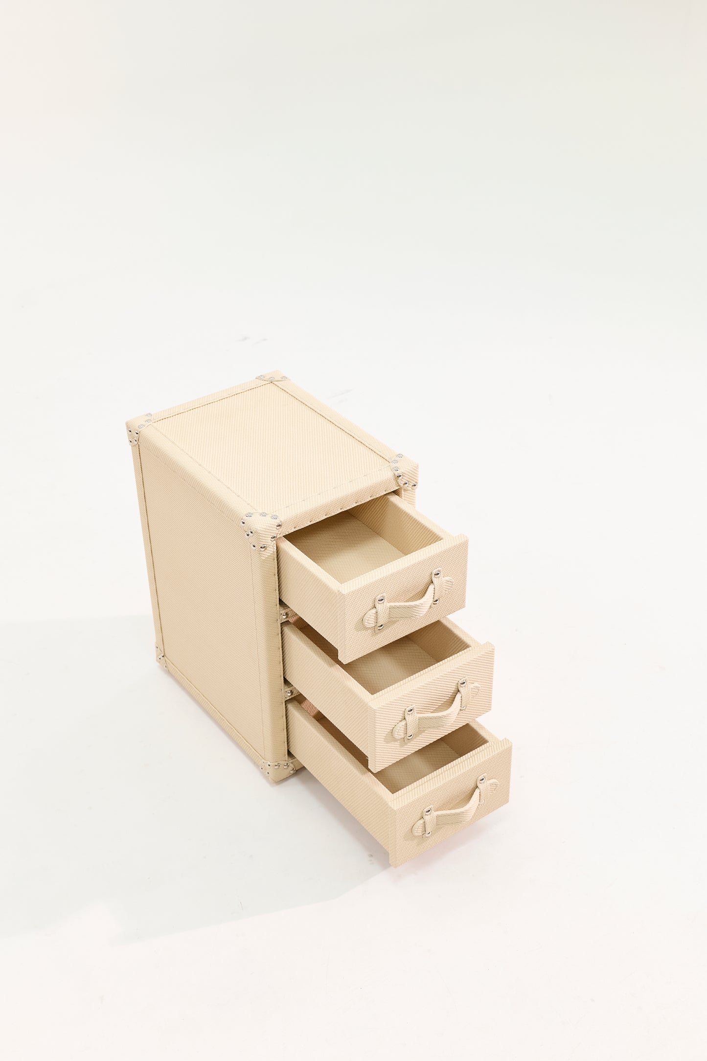 Ultra-narrow bedside table/under-desk storage|Off white|Leather collection