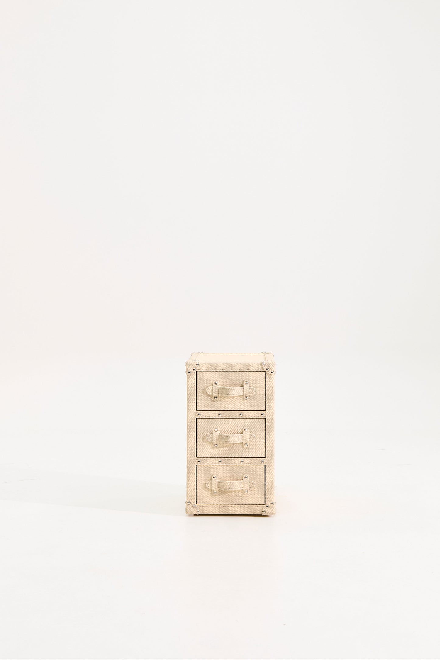 Ultra-narrow bedside table/under-desk storage|Off white|Leather collection