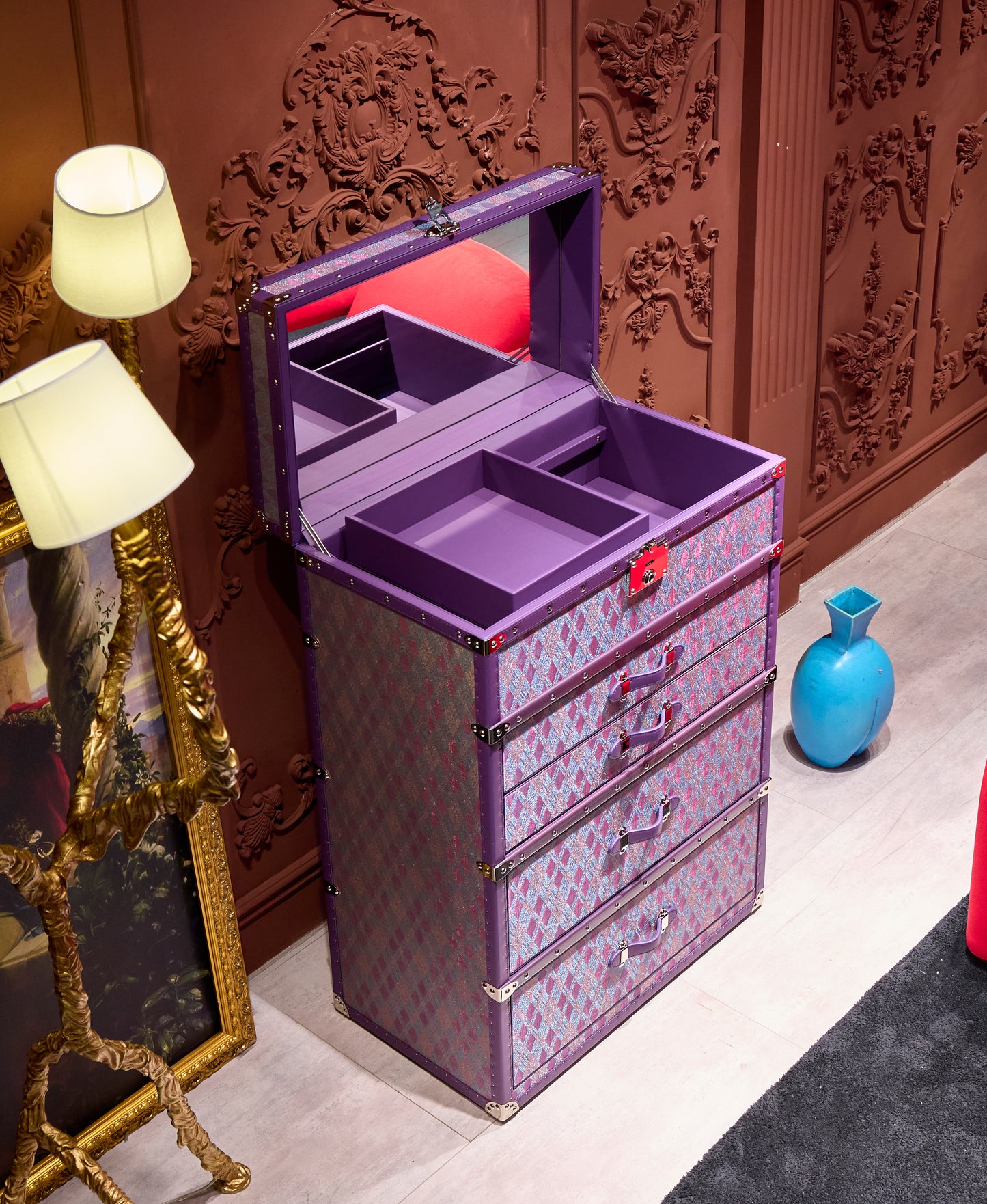 Jewelry cabinet ｜Anemone purple ｜Copper wire collection