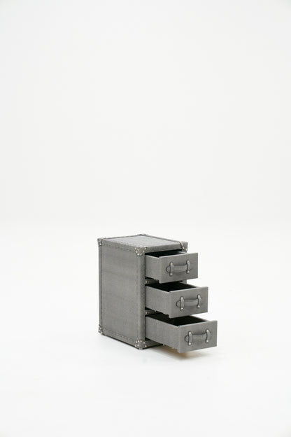 Ultra-narrow bedside table/under-desk storage｜Grey｜Leather collection