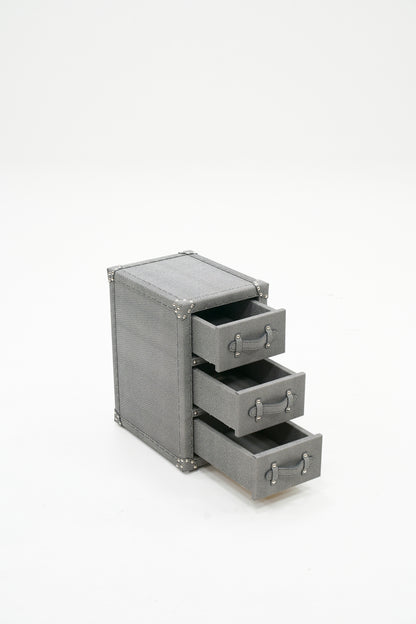 Ultra-narrow bedside table/under-desk storage｜Grey｜Leather collection