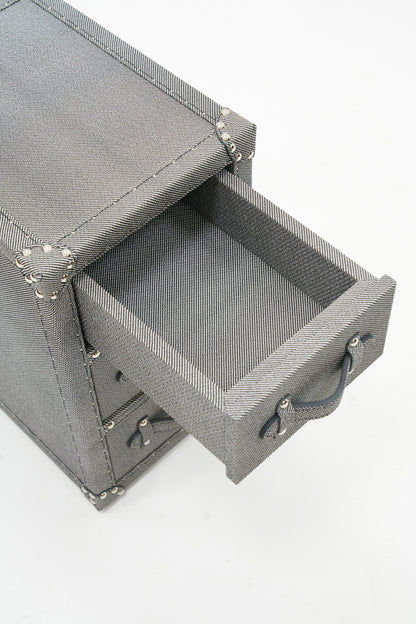 Ultra-narrow bedside table/under-desk storage｜Grey｜Leather collection