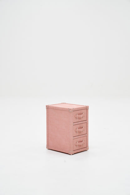 Ultra-narrow bedside table/under-desk storage｜Pink | Leather collection