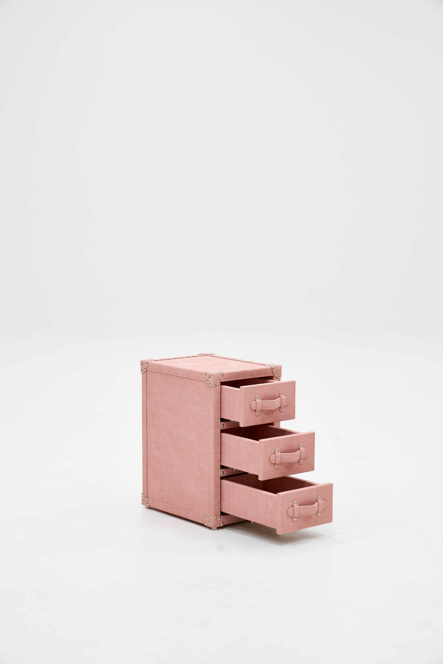 Ultra-narrow bedside table/under-desk storage｜Pink | Leather collection