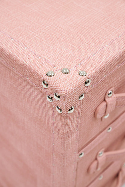 Ultra-narrow bedside table/under-desk storage｜Pink | Leather collection