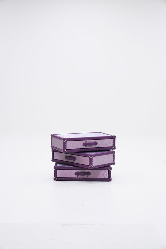 Rotating Triple Drawer Cabinet｜Purple｜Copper wire collection
