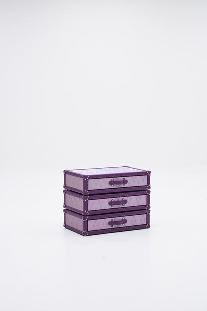 Rotating Triple Drawer Cabinet｜Purple｜Copper wire collection