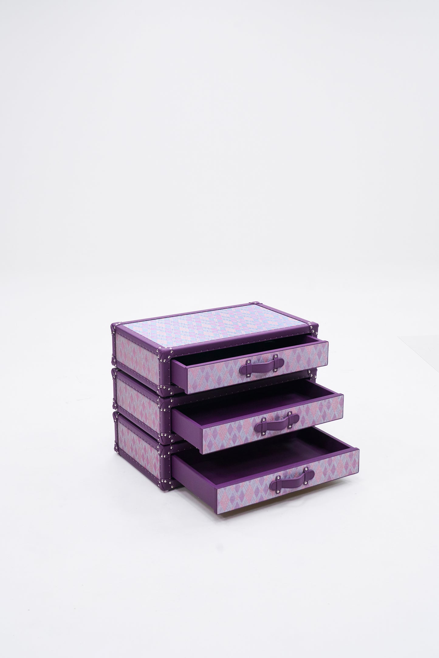 Rotating Triple Drawer Cabinet｜Purple｜Copper wire collection