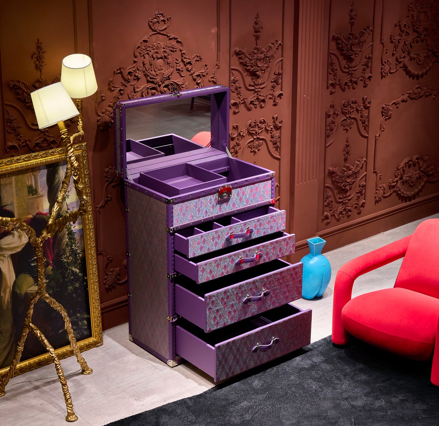 Jewelry cabinet ｜Anemone purple ｜Copper wire collection