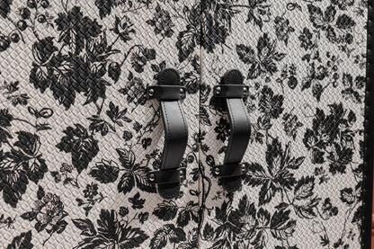 Shoe Cabinet | Black and White Floral Print| Leather collection