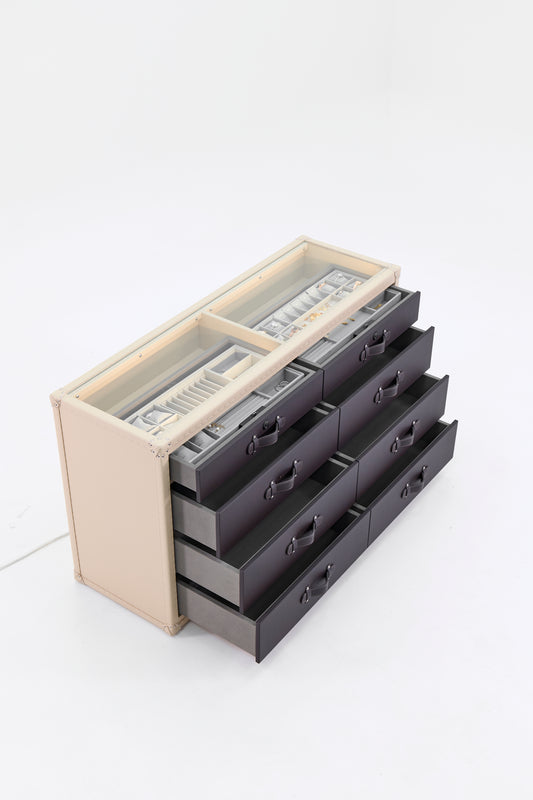 Jewelry Armoire |Black-cream beige|Leather Collection