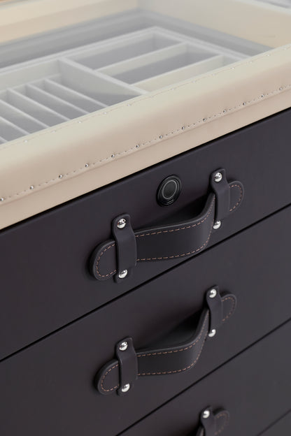 Jewelry Armoire |Black-cream beige|Leather Collection