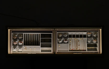 Jewelry Armoire |Black-cream beige|Leather Collection