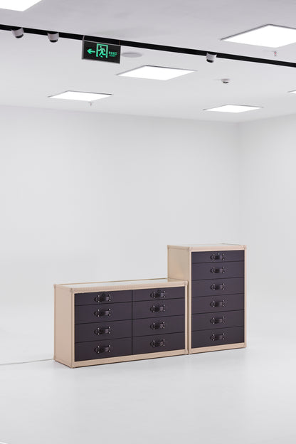 Jewelry Armoire |Black-cream beige|Leather Collection