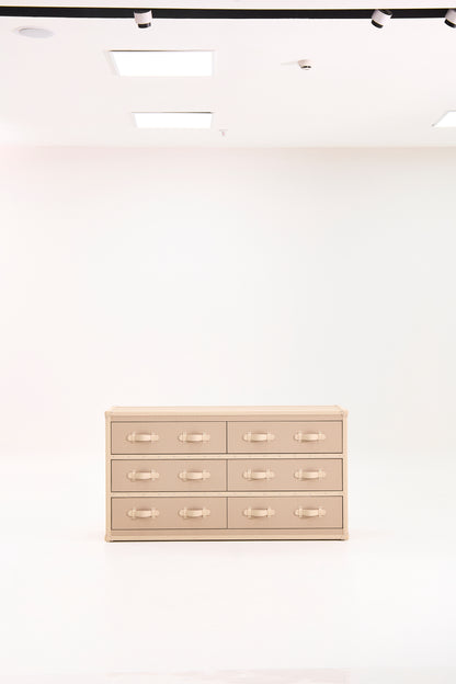 Six-Drawer Side Cabinet｜Beige｜Leather Collection