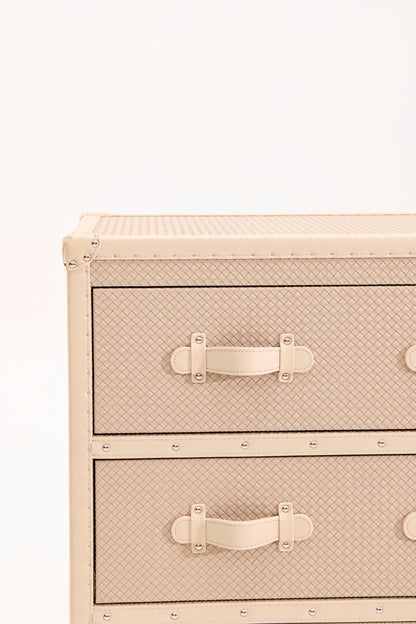 Six-Drawer Side Cabinet｜Beige｜Leather Collection