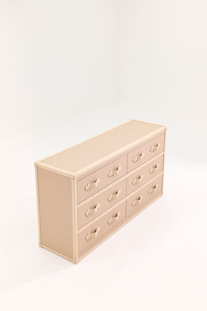 Six-Drawer Side Cabinet｜Beige｜Leather Collection