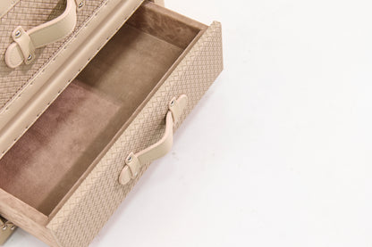 Rotating Triple Drawer Cabinet｜Cream  | Leather collection