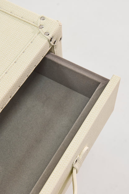 Rotating Triple Drawer Cabinet｜Beige｜Leather collection