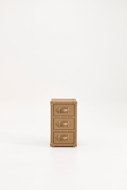 Ultra-narrow bedside table/under-desk storage |Brown| Leather collection