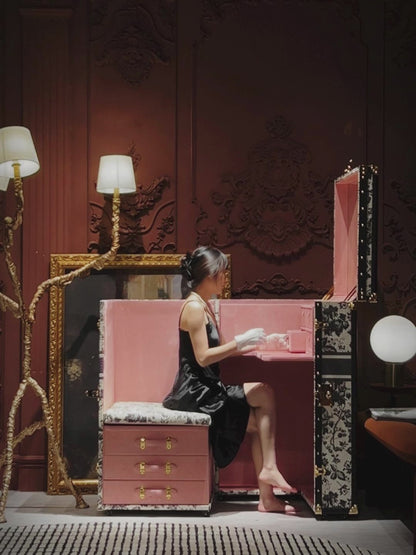 Dressing Table | Black with white | Leather collection